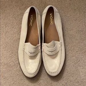 Gold sparkle Vionic loafers